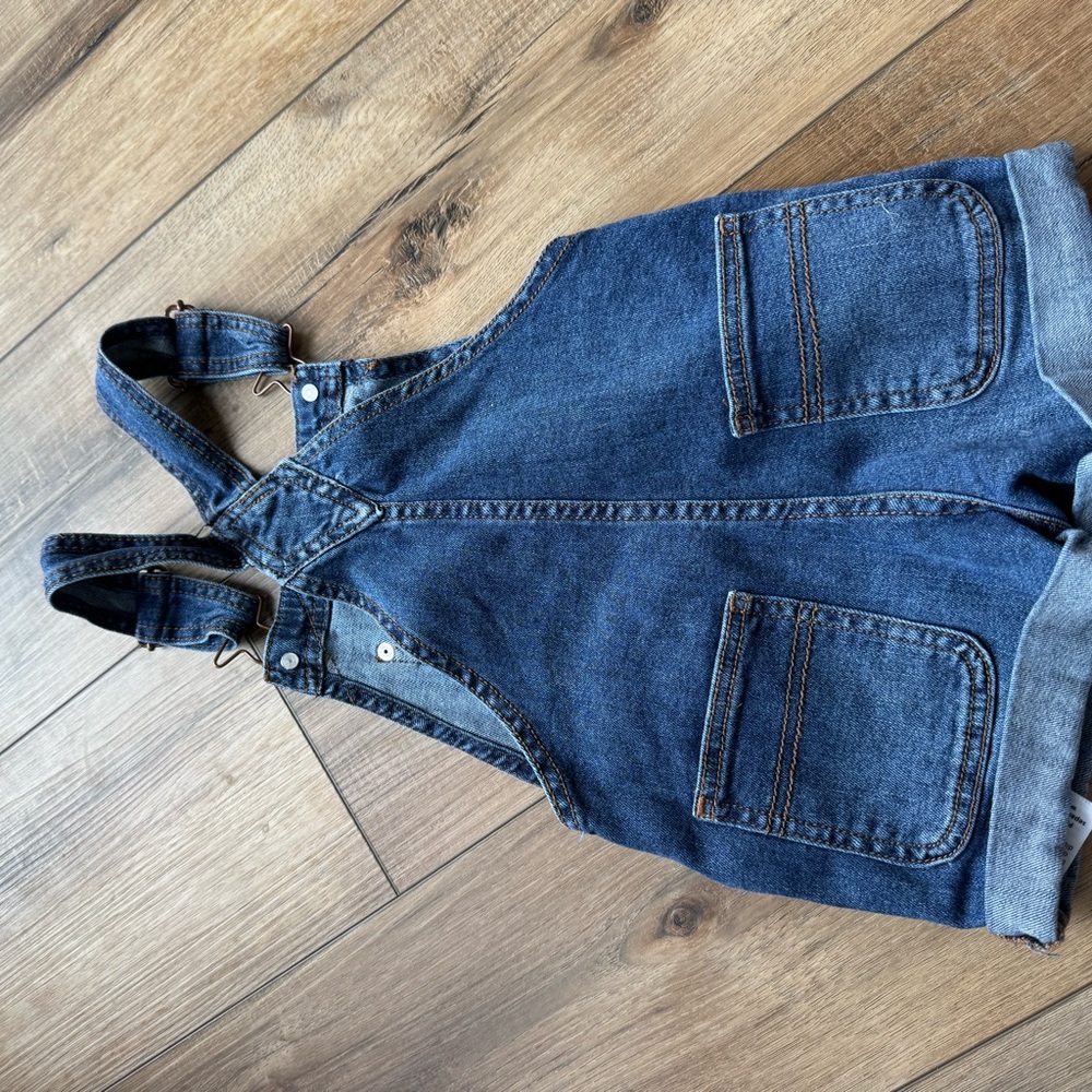Jordache Blue Kids’ Denim Short Overalls with Copper Hardware | EUC |4-5 |cotton - Picture 4 of 6